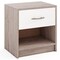 Costway Modern Nightstand Bedside Table with Drawer Open Storage Shelf for Small Spaces Light Gray/Oak&White/Natural&White/Natural/White/Dark Gray/Brown